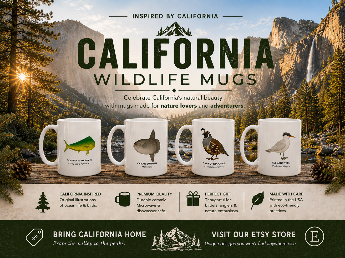 California Wildlife Mugs — Visit our Etsy store